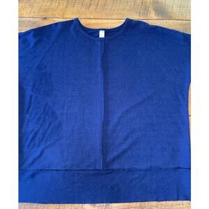 Womens SPANX Navy Perfect Length Dolman Top Blouse 3/4‎ Sleeve Size Large